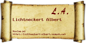 Lichtneckert Albert névjegykártya